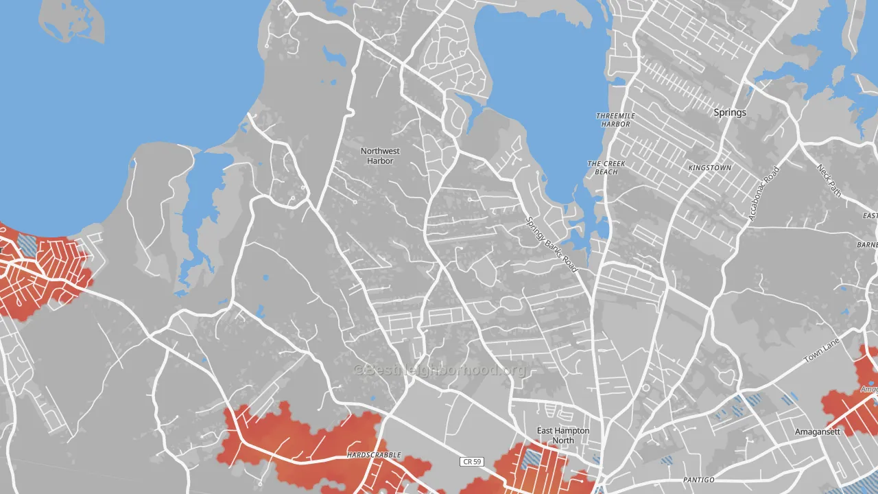 Transit Grade map of Northwest Harbor, NY