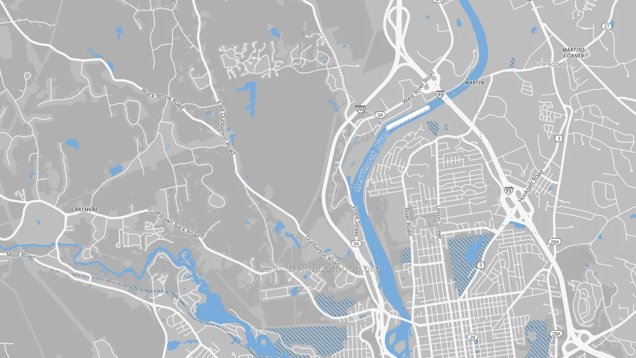 Transit Grade map of Northwest, Manchester, NH
