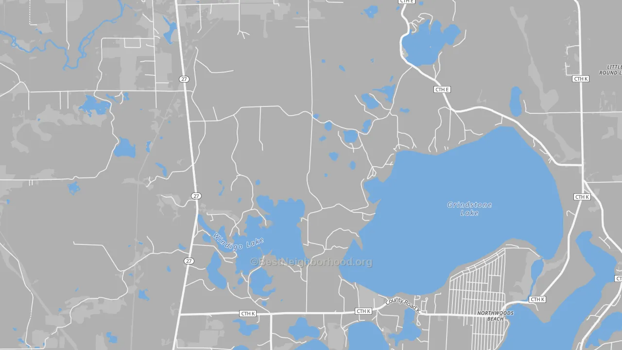 Transit Grade map of Northwoods Beach, WI