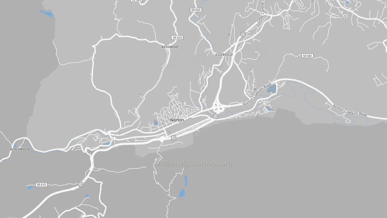 Transit Grade map of Norton City, VA