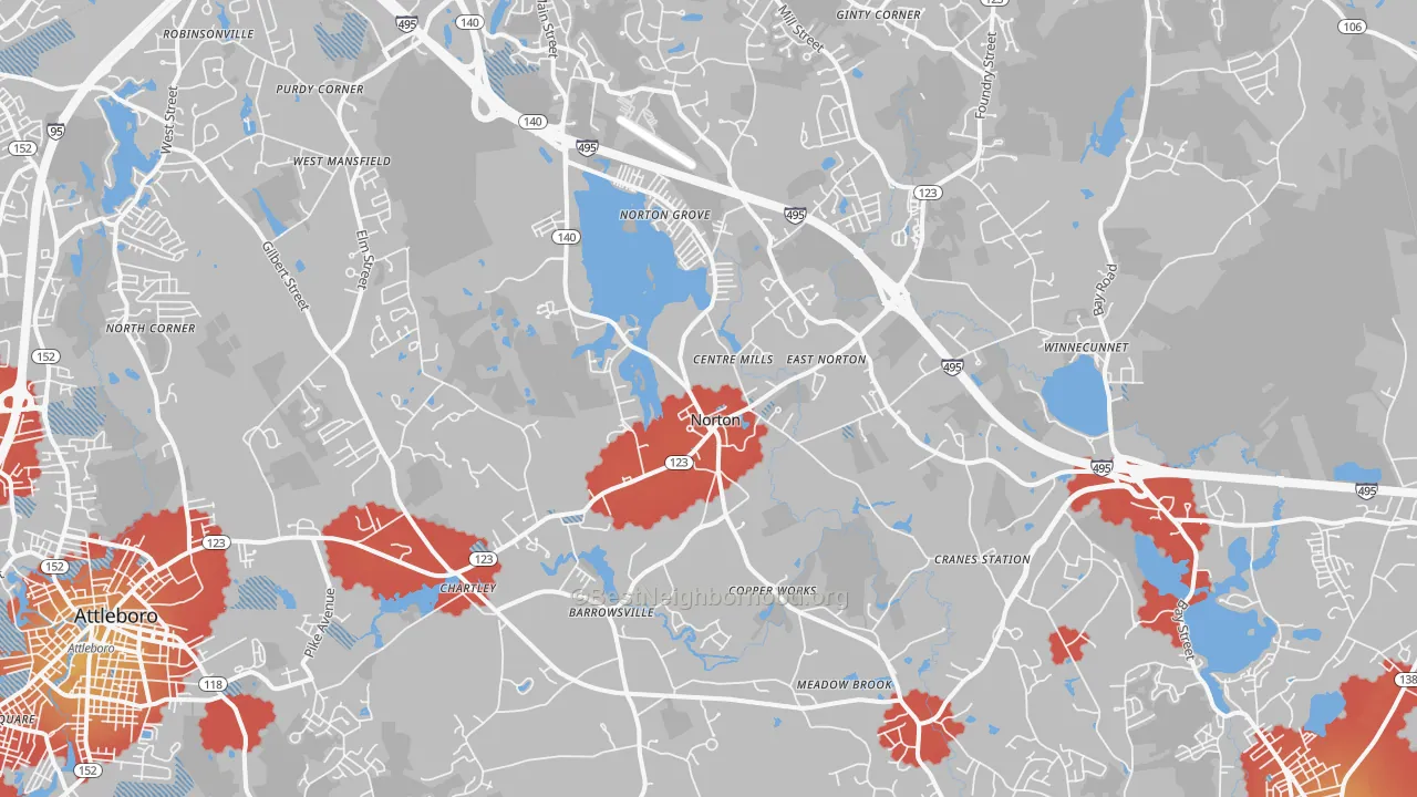 Transit Grade map of Norton, MA