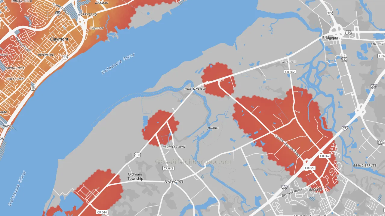 Transit Grade map of Nortonville, NJ