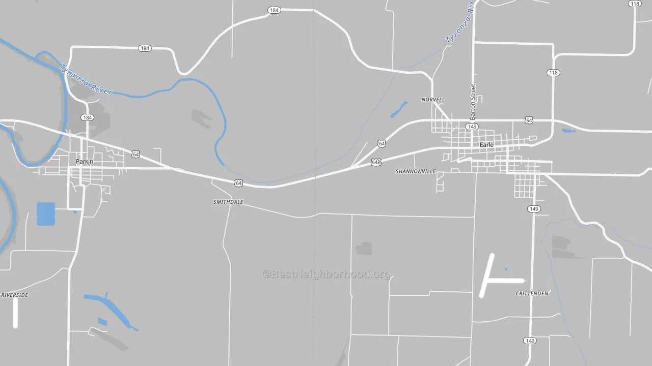 Transit Grade map of Norvell, AR