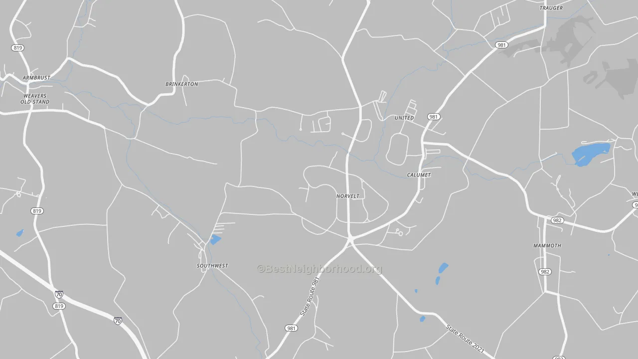 Transit Grade map of Norvelt, PA