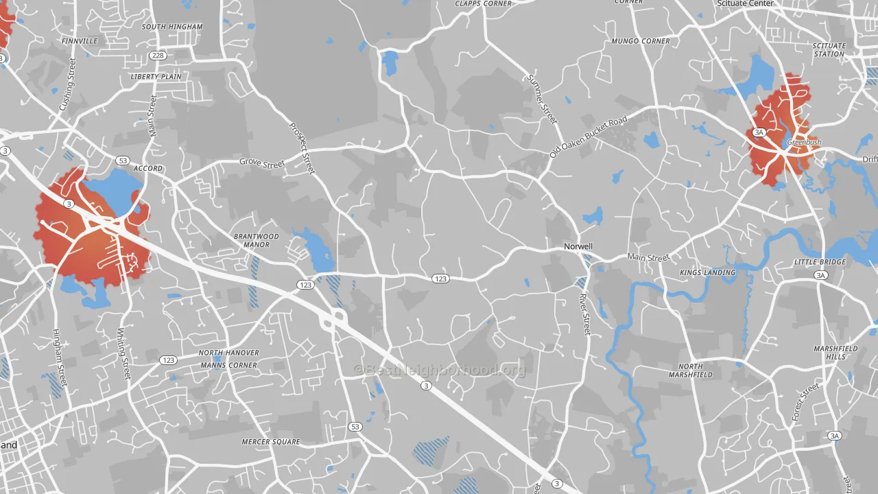 Transit Grade map of Norwell, MA