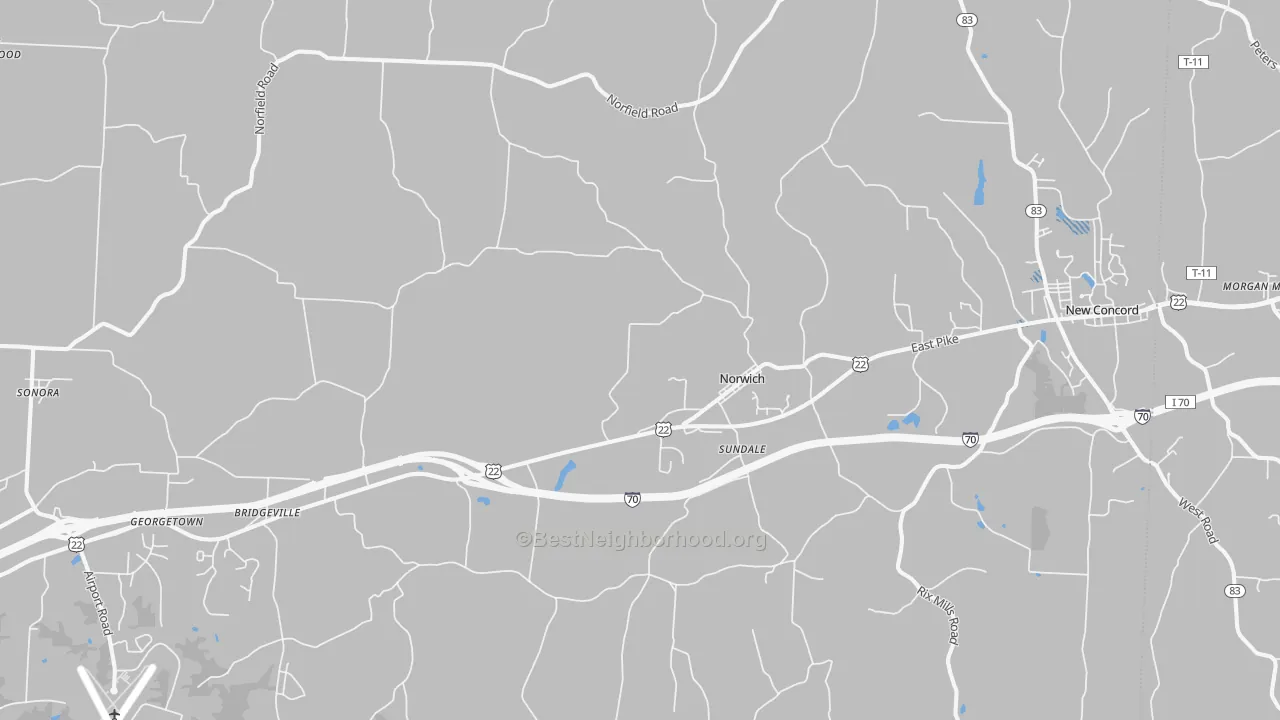 Transit Grade map of Norwich, OH