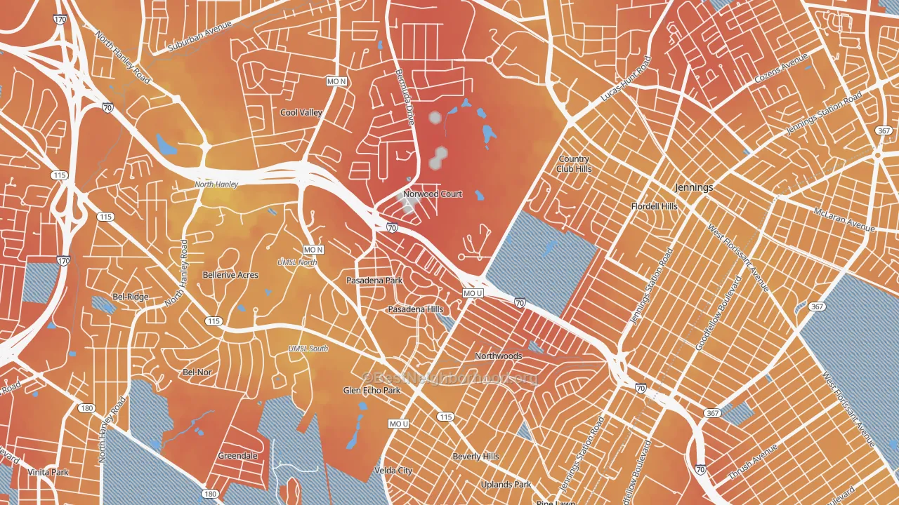 Transit Grade map of Norwood Court, MO