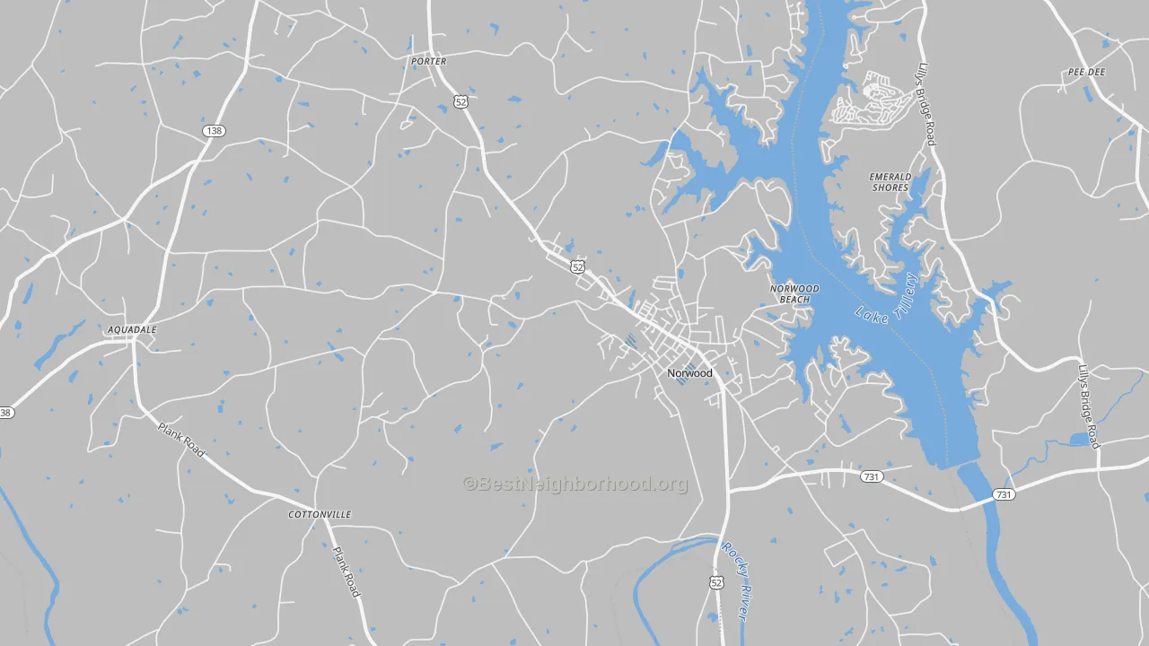 Transit Grade map of Norwood, NC