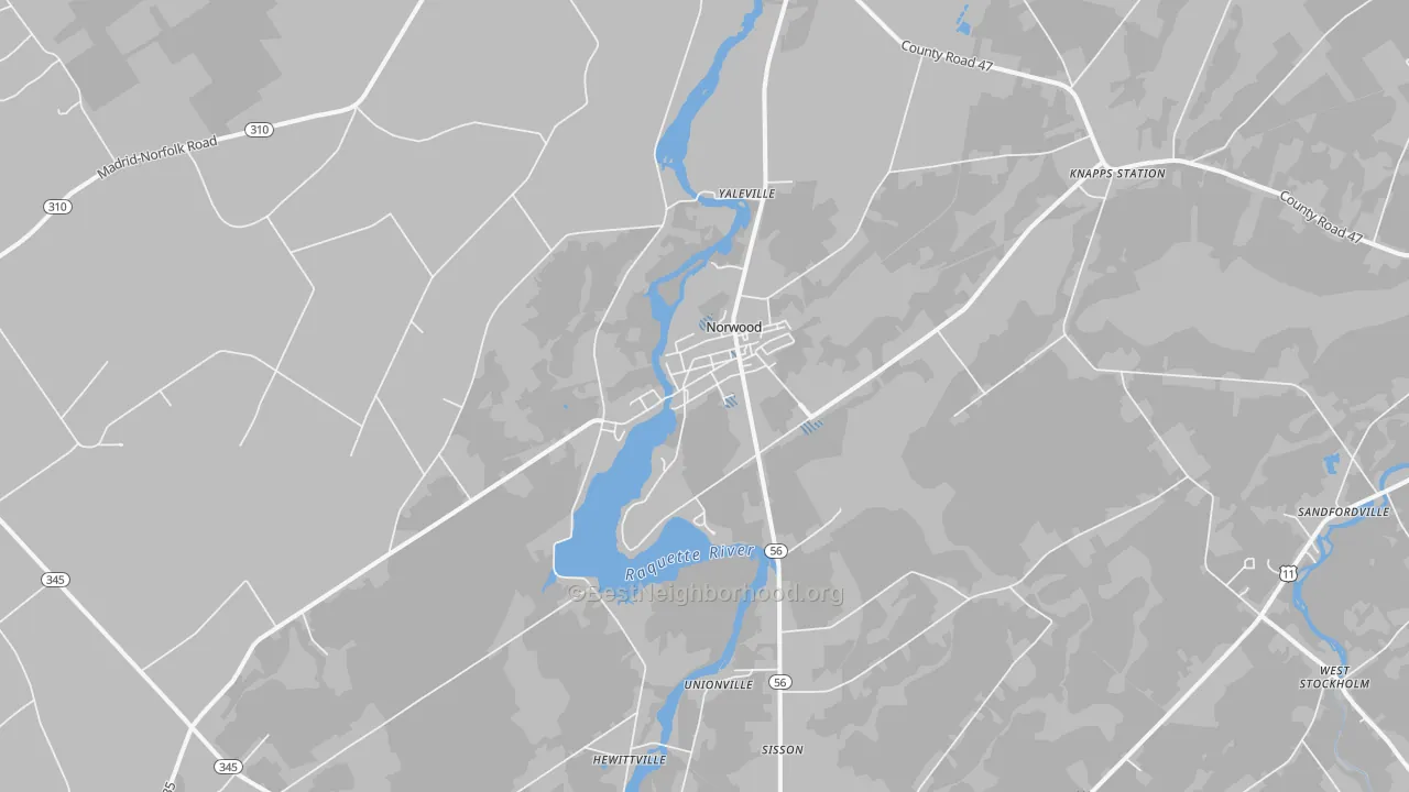 Transit Grade map of Norwood, NY