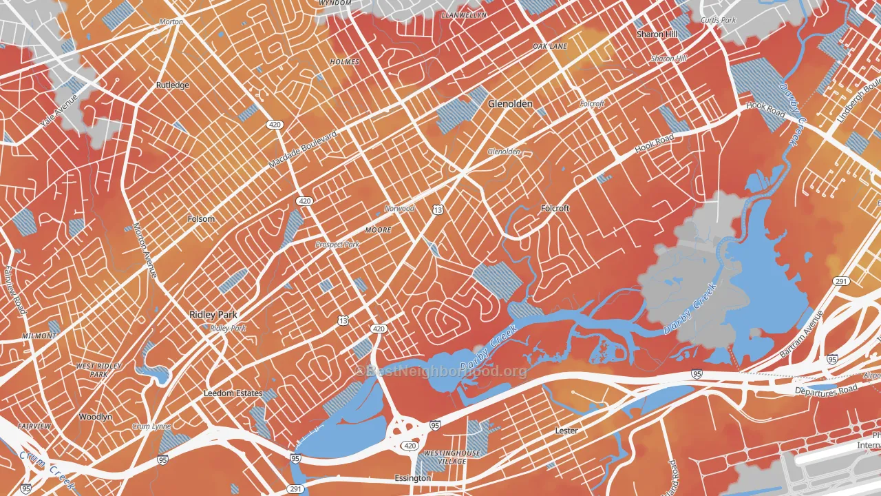 Transit Grade map of Norwood, PA