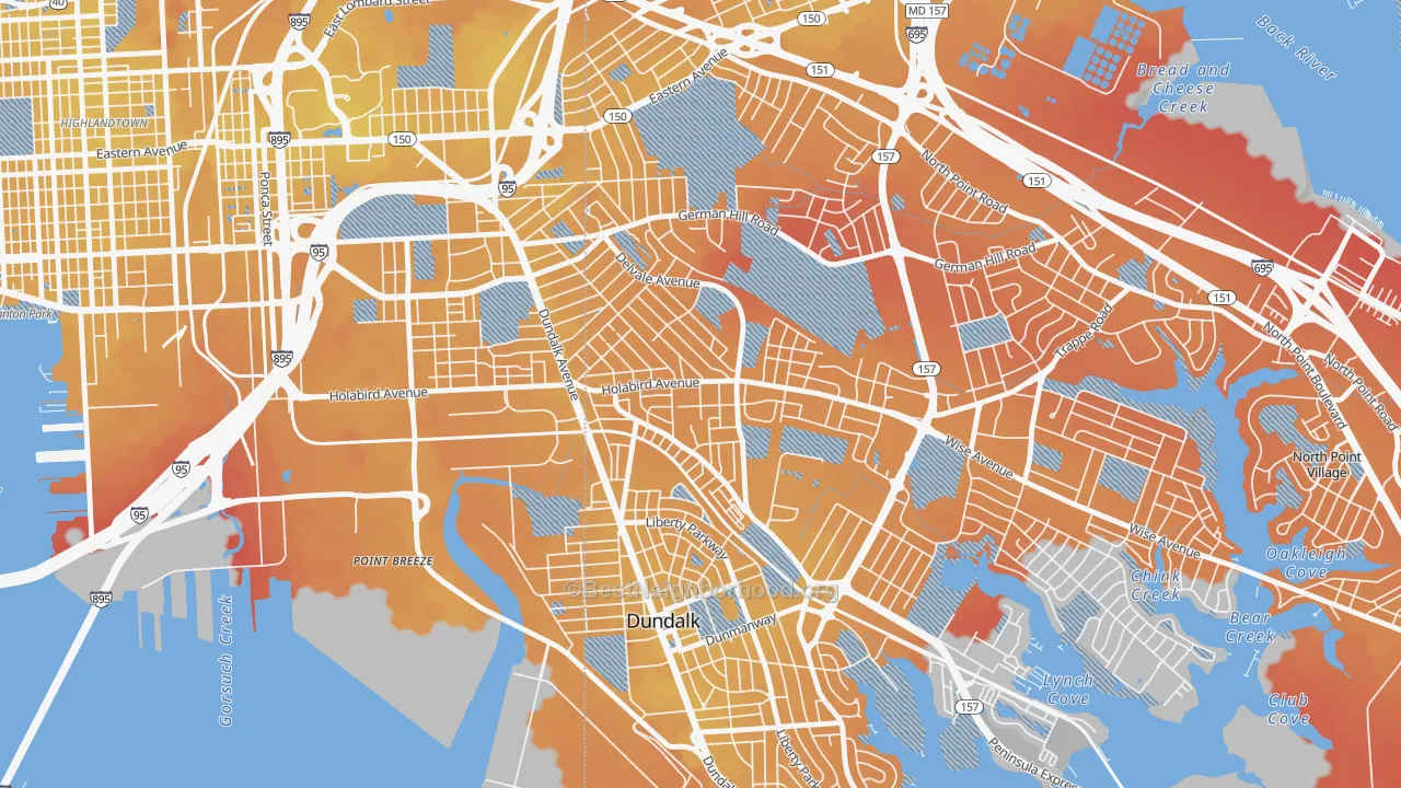 Transit Grade map of Norwood Park, Dundalk, MD