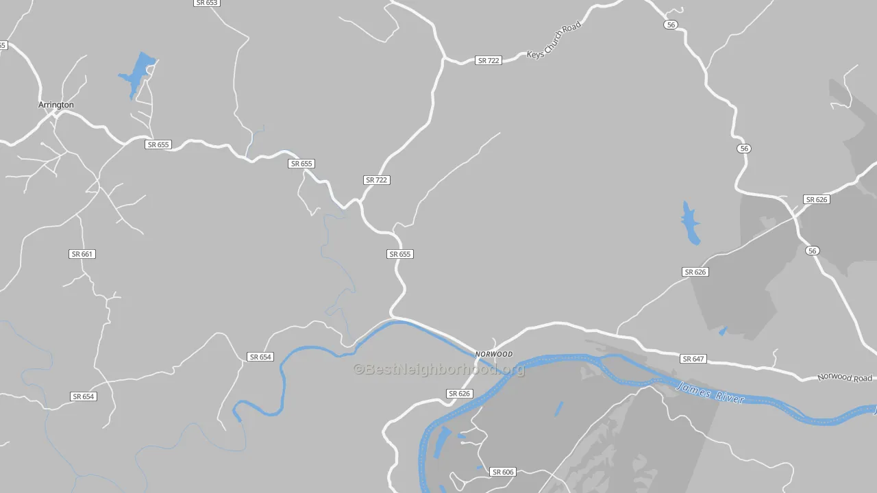 Transit Grade map of Norwood, VA