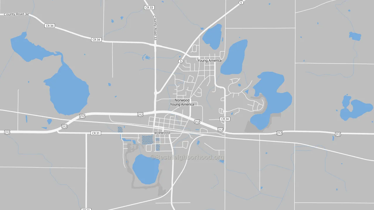 Transit Grade map of Norwood Young America, MN