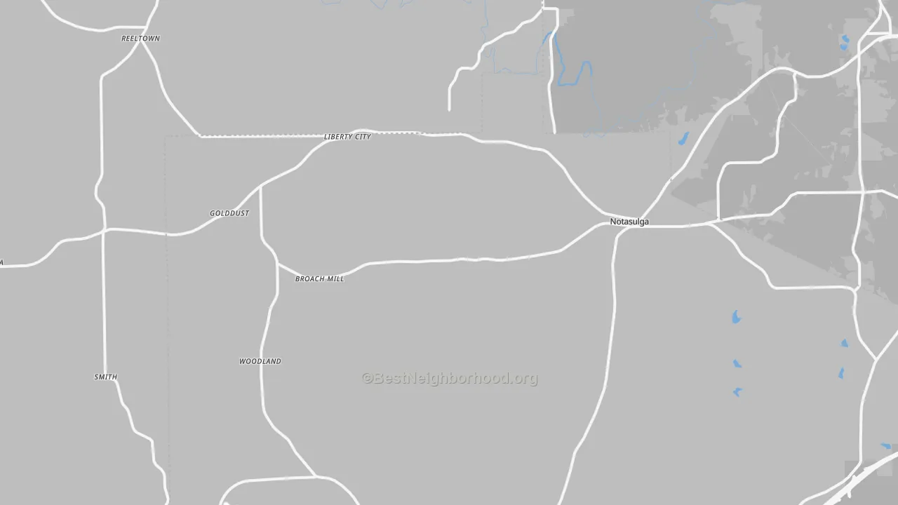 Transit Grade map of Notasulga, AL