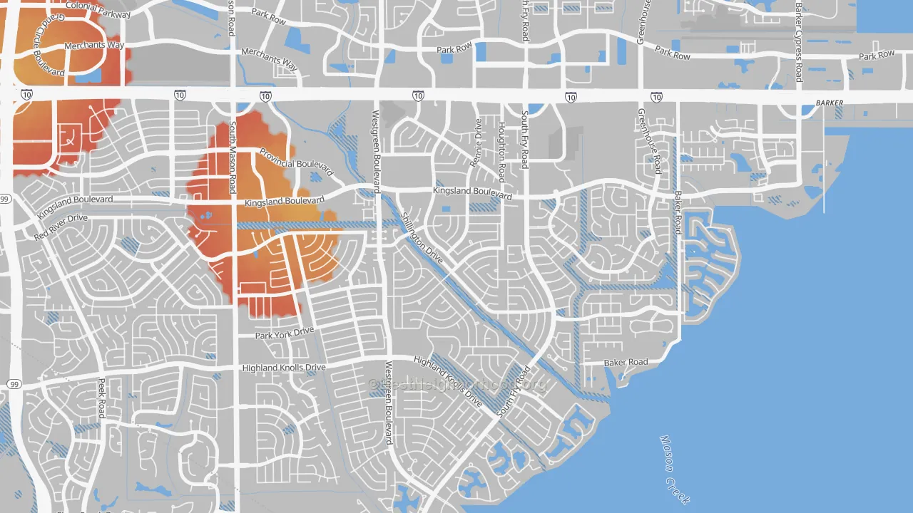 Transit Grade map of Nottingham, Katy, TX