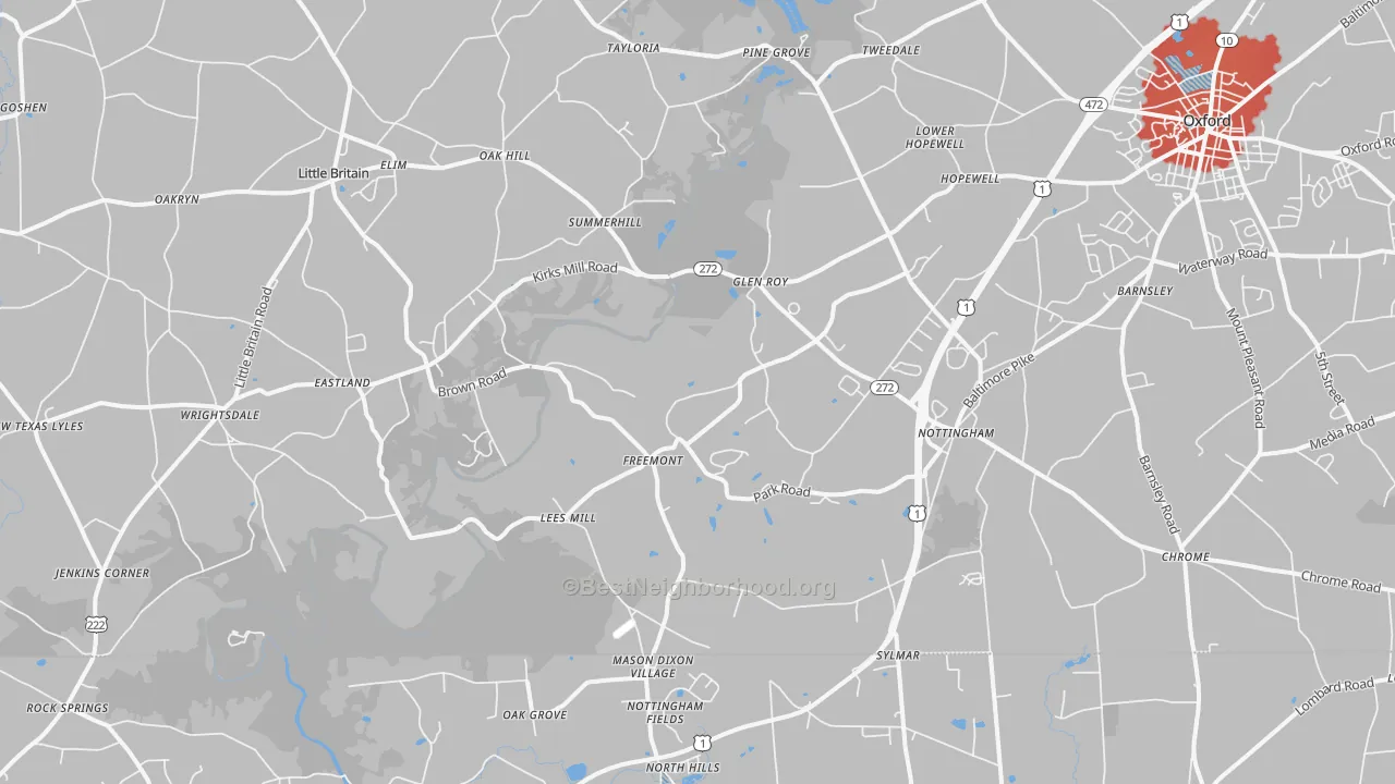 Transit Grade map of Nottingham, PA
