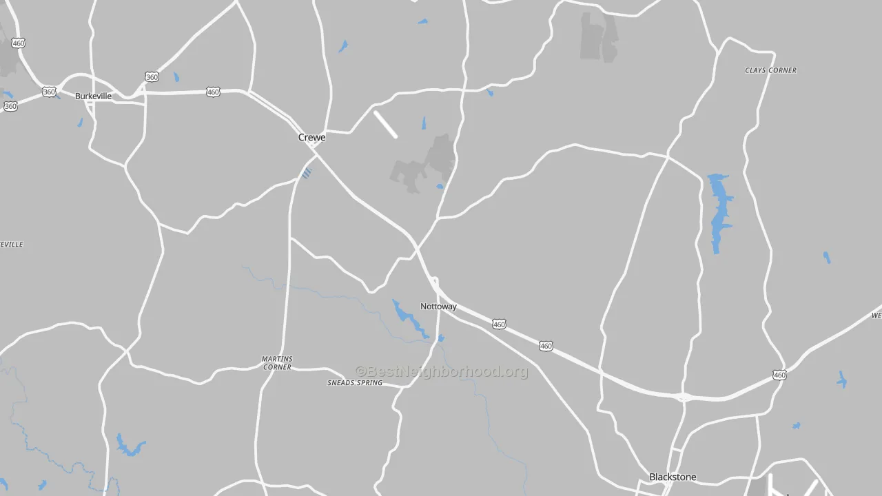 Transit Grade map of Nottoway County, VA