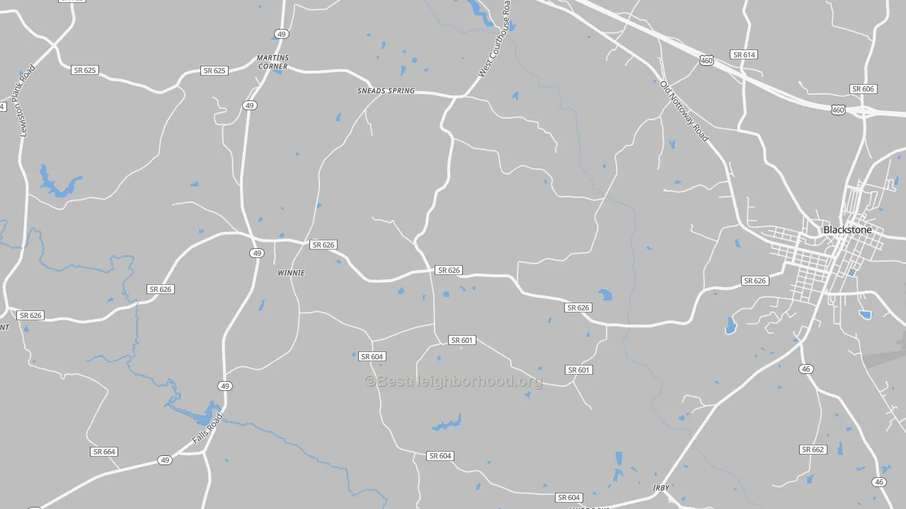 Transit Grade map of Nottoway, VA