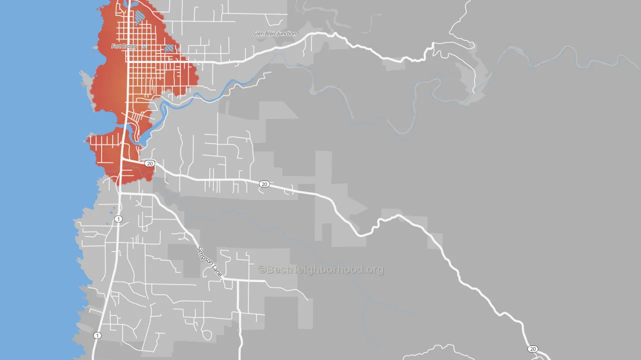 Transit Grade map of Noyo, CA