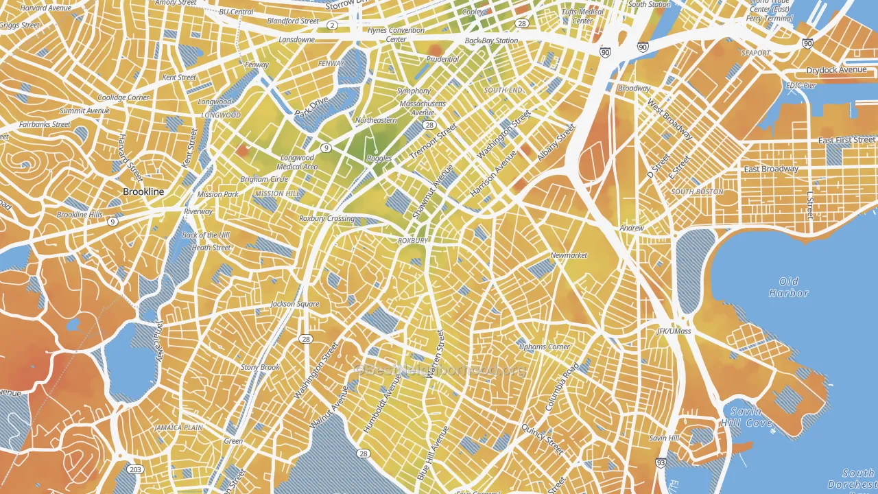 Transit Grade map of Nubian Square, Boston, MA