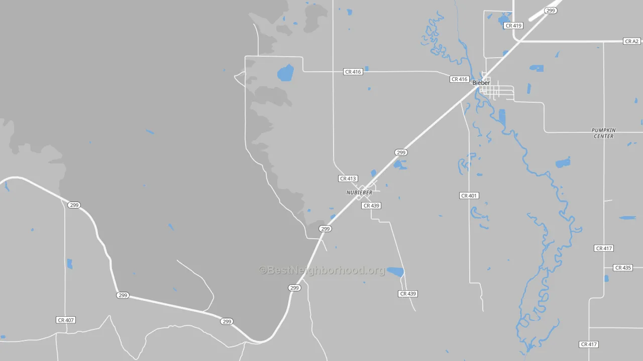 Transit Grade map of Nubieber, CA