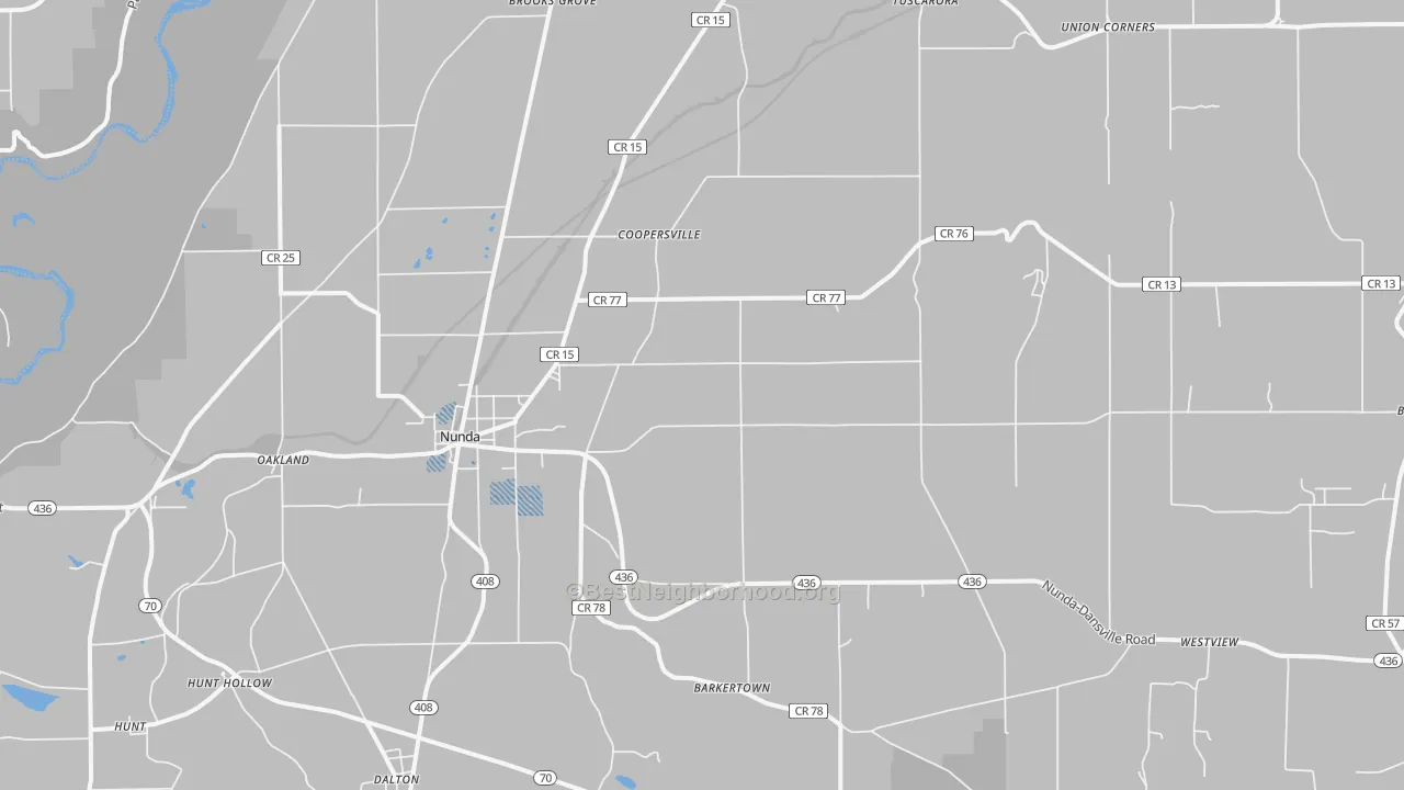 Transit Grade map of Nunda, NY