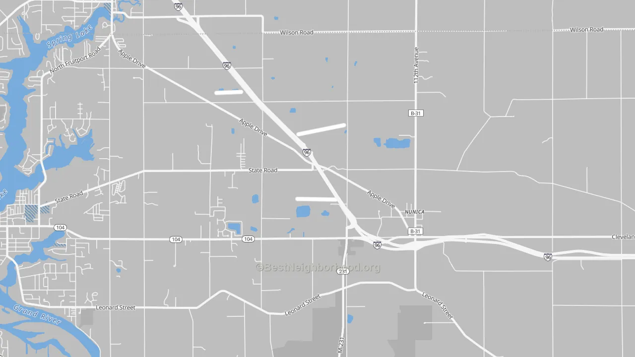 Transit Grade map of Nunica, MI