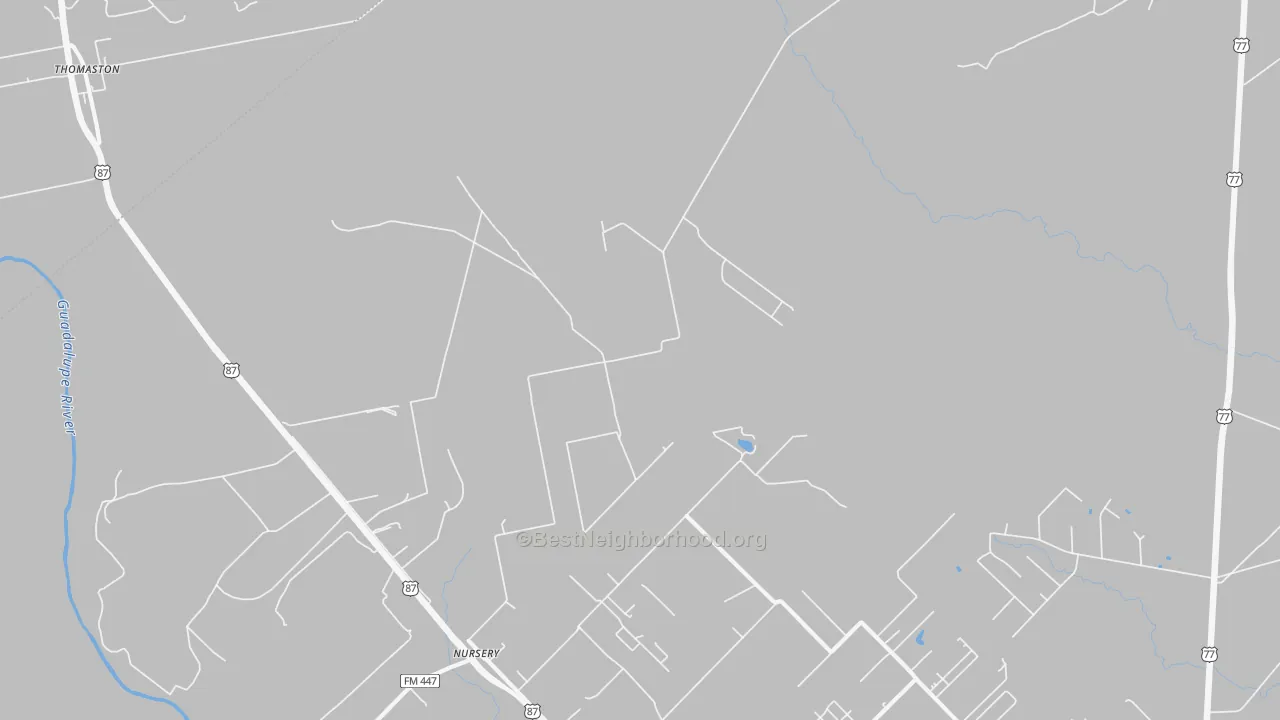 Transit Grade map of Nursery, TX