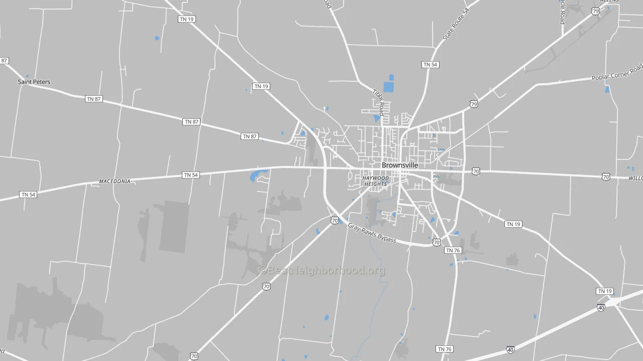 Transit Grade map of Nutbush, TN