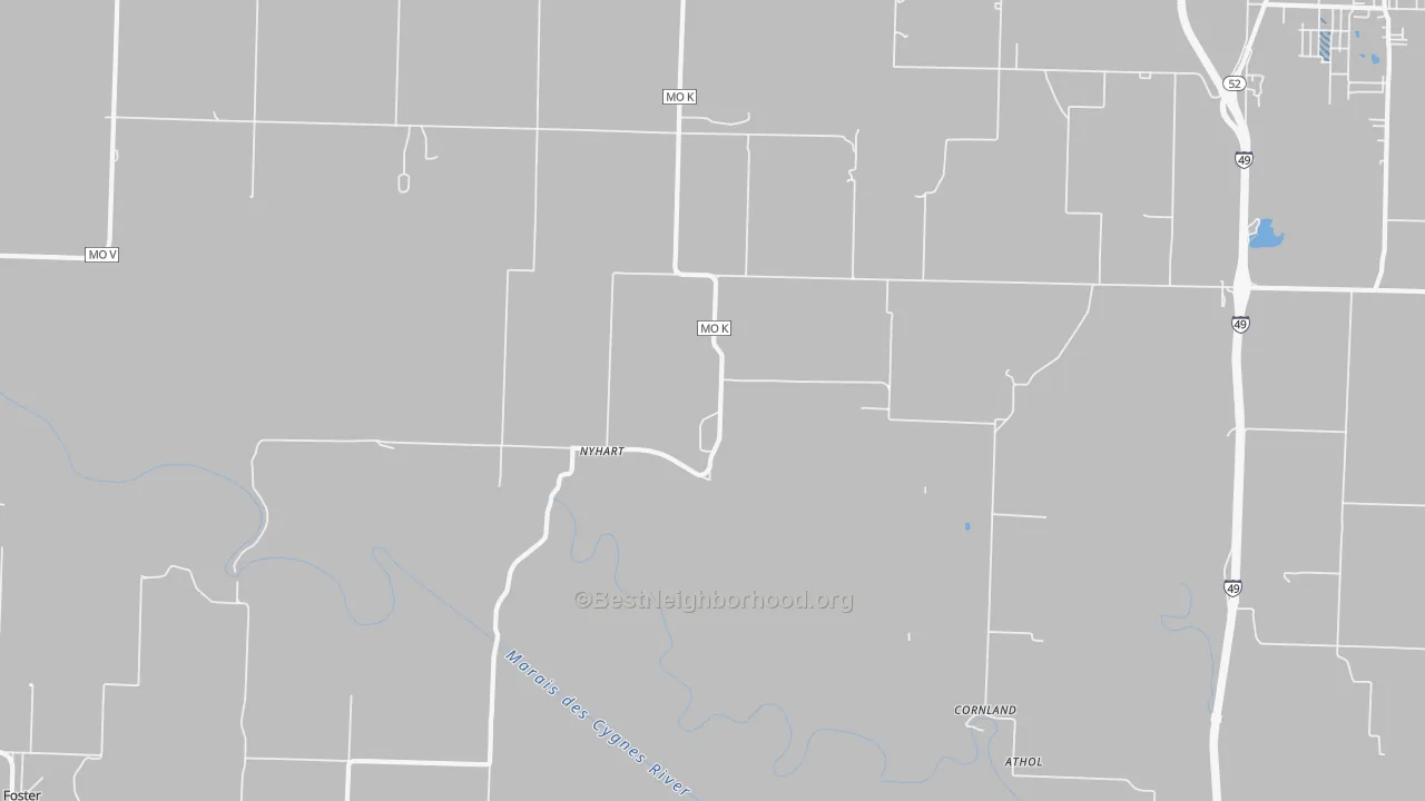 Transit Grade map of Nyhart, MO