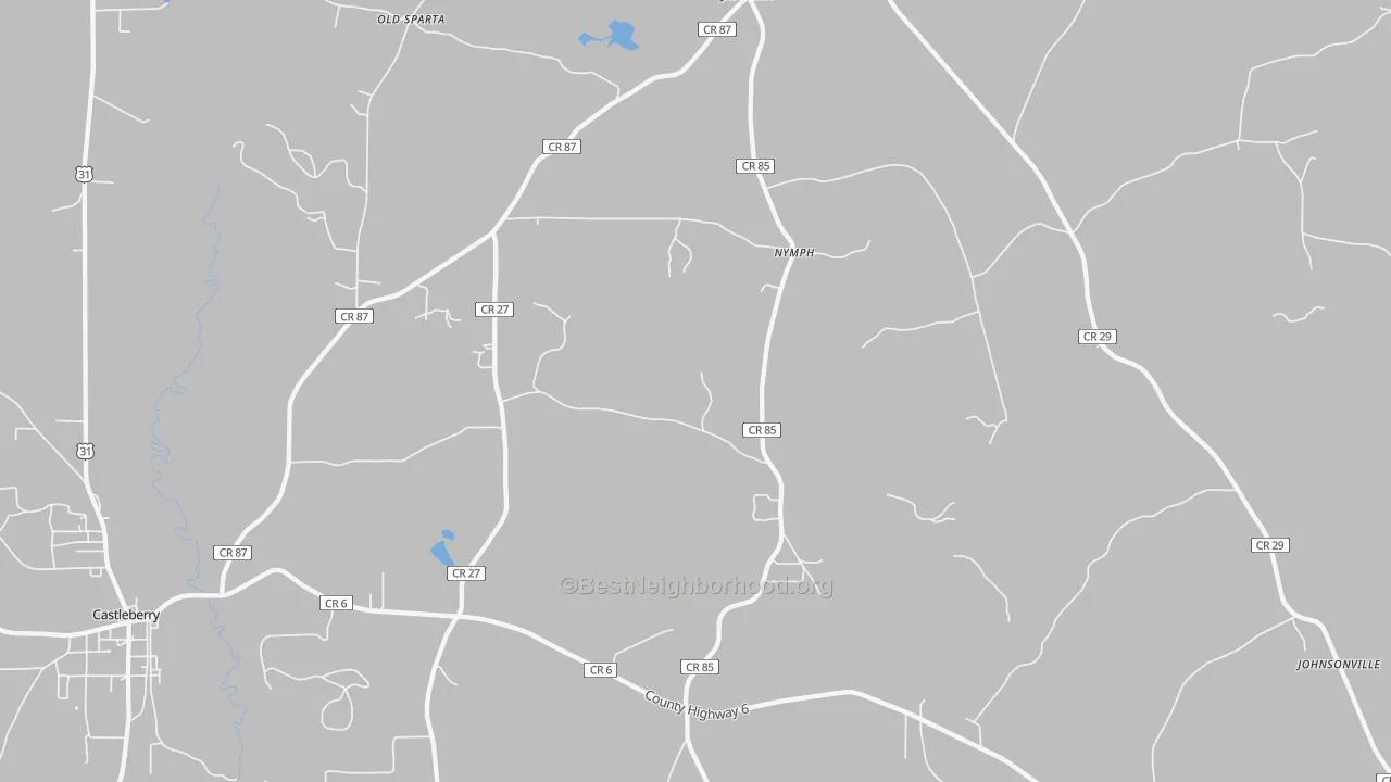 Transit Grade map of Nymph, AL
