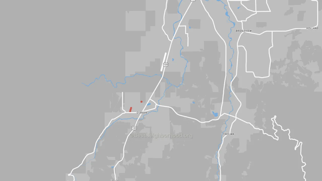 Transit Grade map of O'Brien, OR