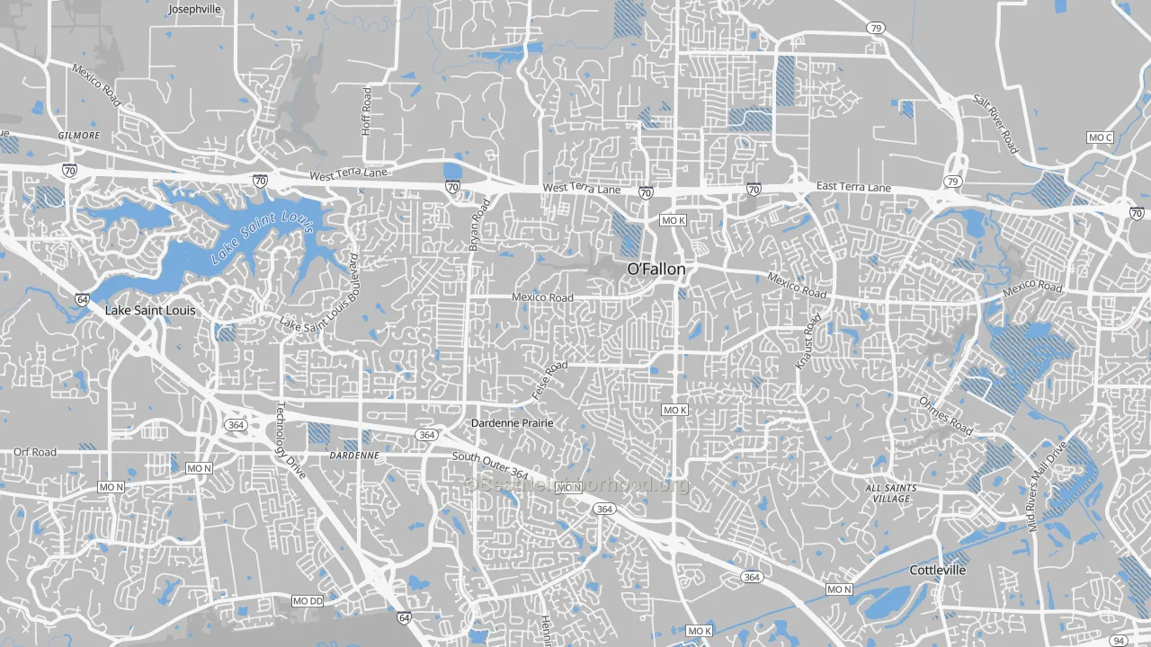 Transit Grade map of O'fallon, MO