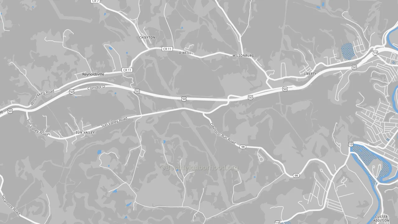 Transit Grade map of O'neil, WV