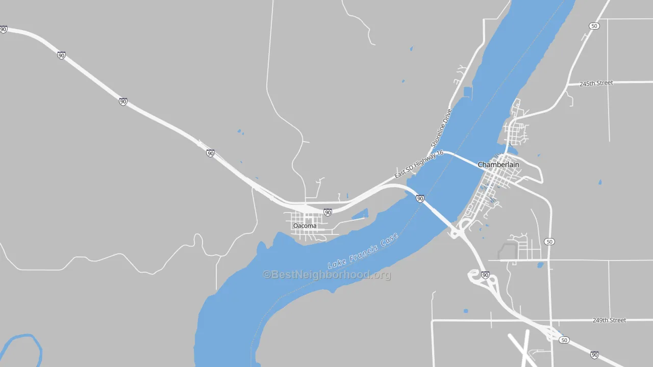 Transit Grade map of Oacoma, SD
