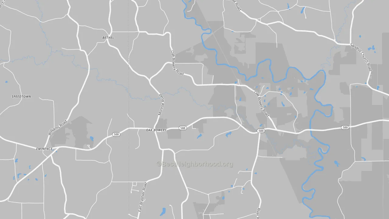Transit Grade map of Oak Bowery, MS