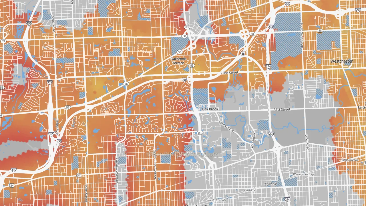 Transit Grade map of Oak Brook, IL