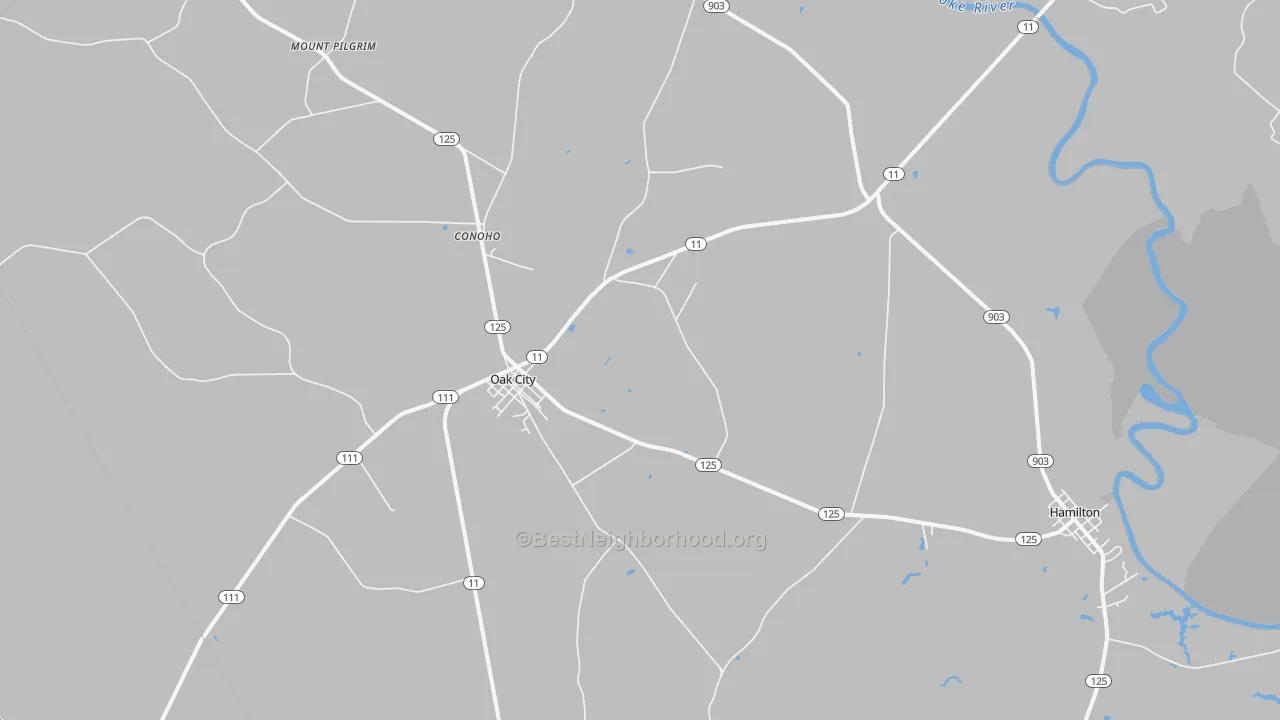 Transit Grade map of Oak City, NC