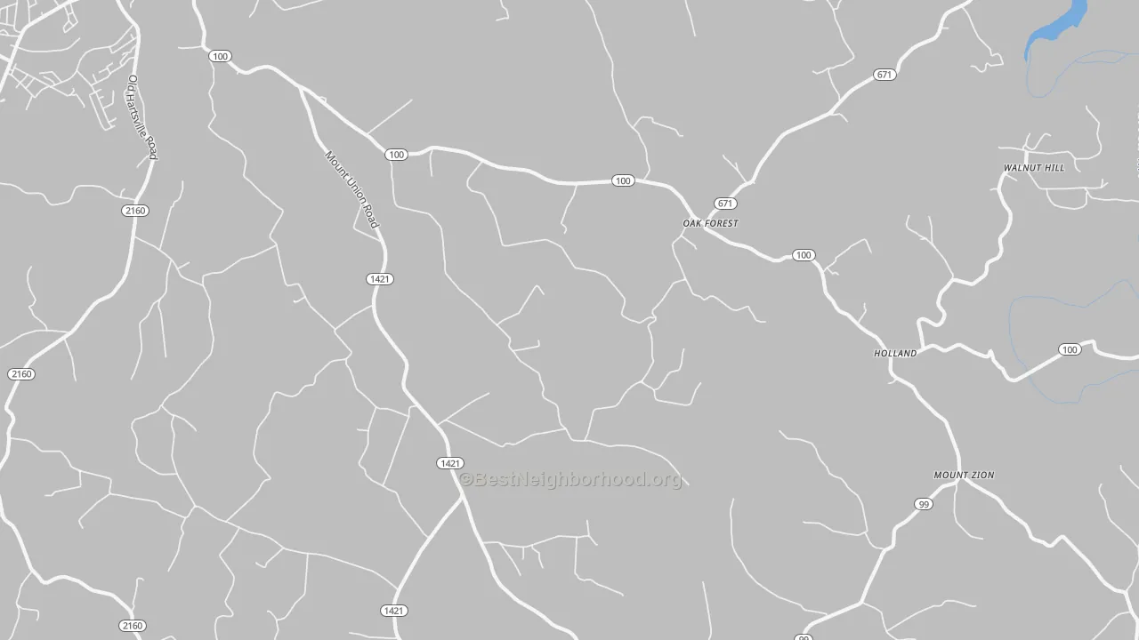 Transit Grade map of Oak Forest, KY