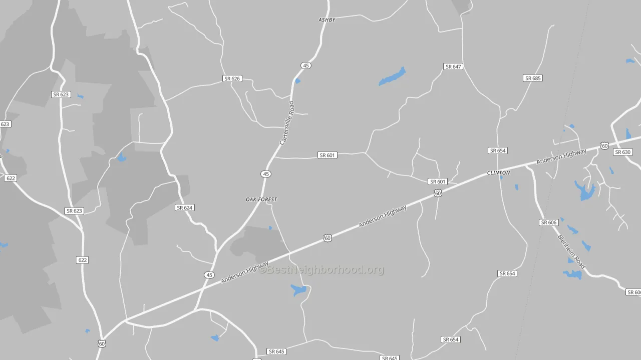 Transit Grade map of Oak Forest, VA