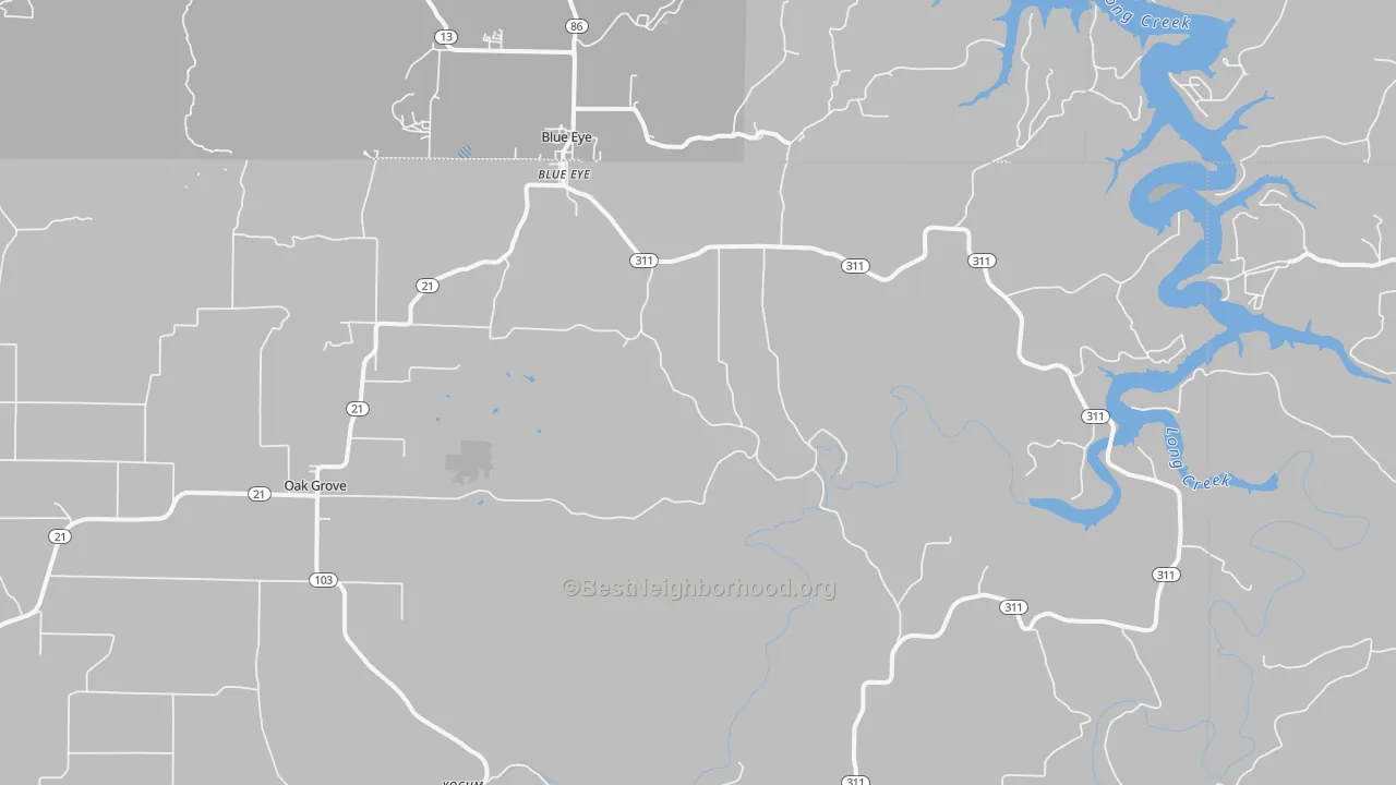 Transit Grade map of Oak Grove, AR
