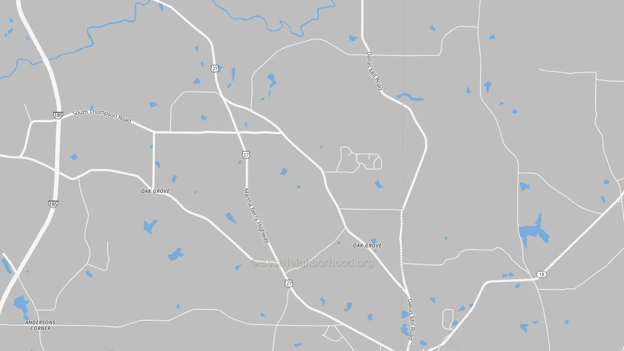 Transit Grade map of Oak Grove, GA