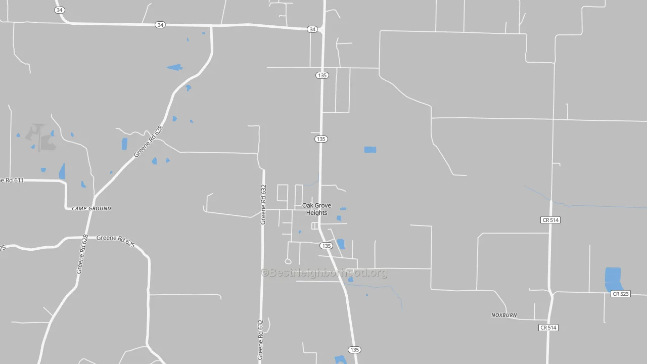 Transit Grade map of Oak Grove Heights, AR