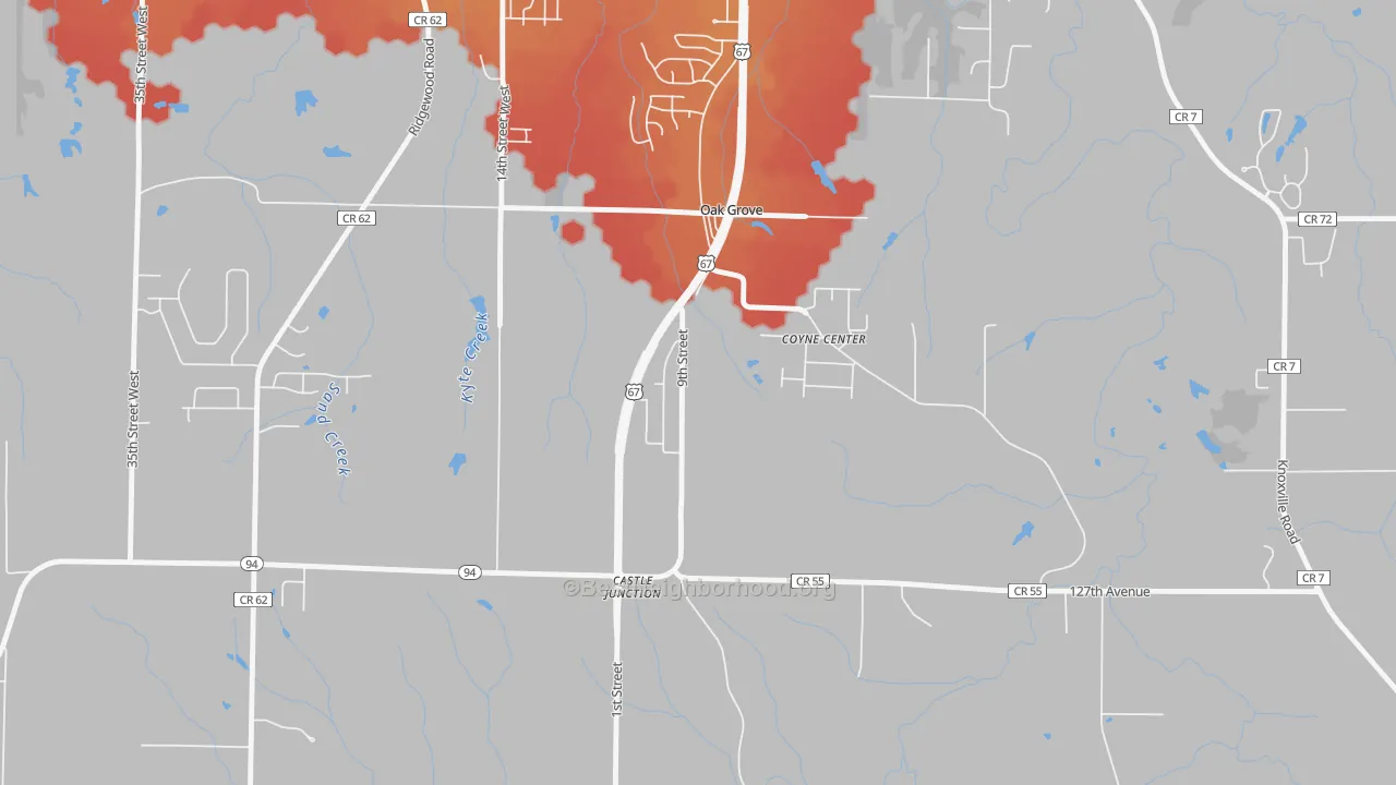 Transit Grade map of Oak Grove, IL