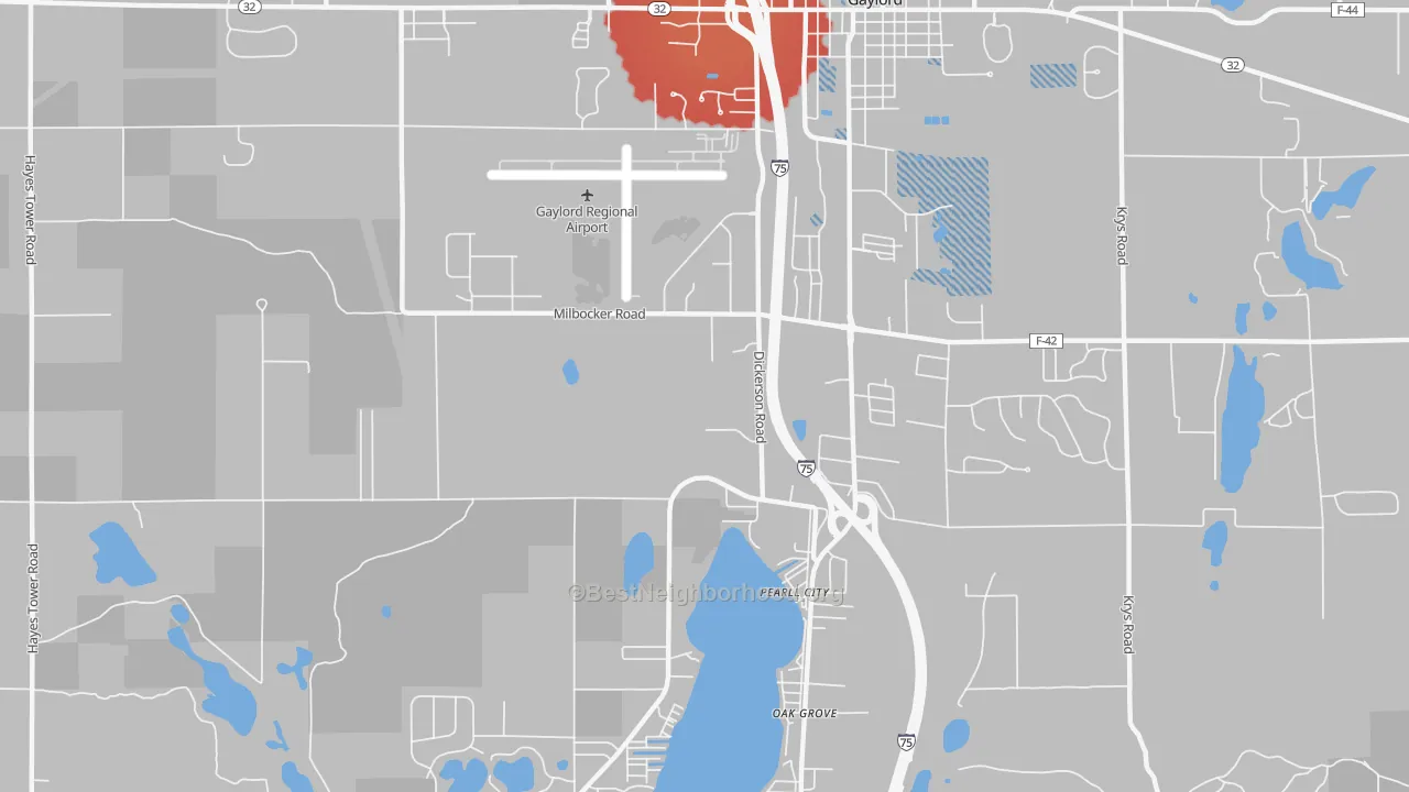 Transit Grade map of Oak Grove, MI