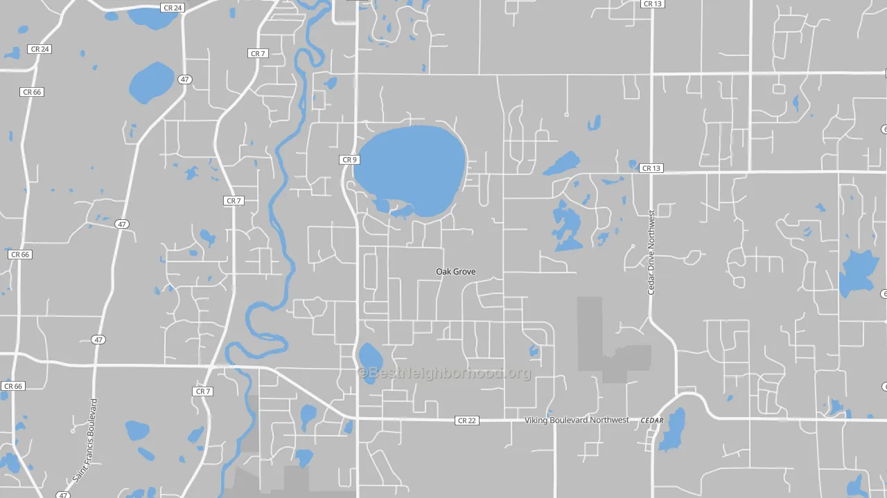 Transit Grade map of Oak Grove, MN
