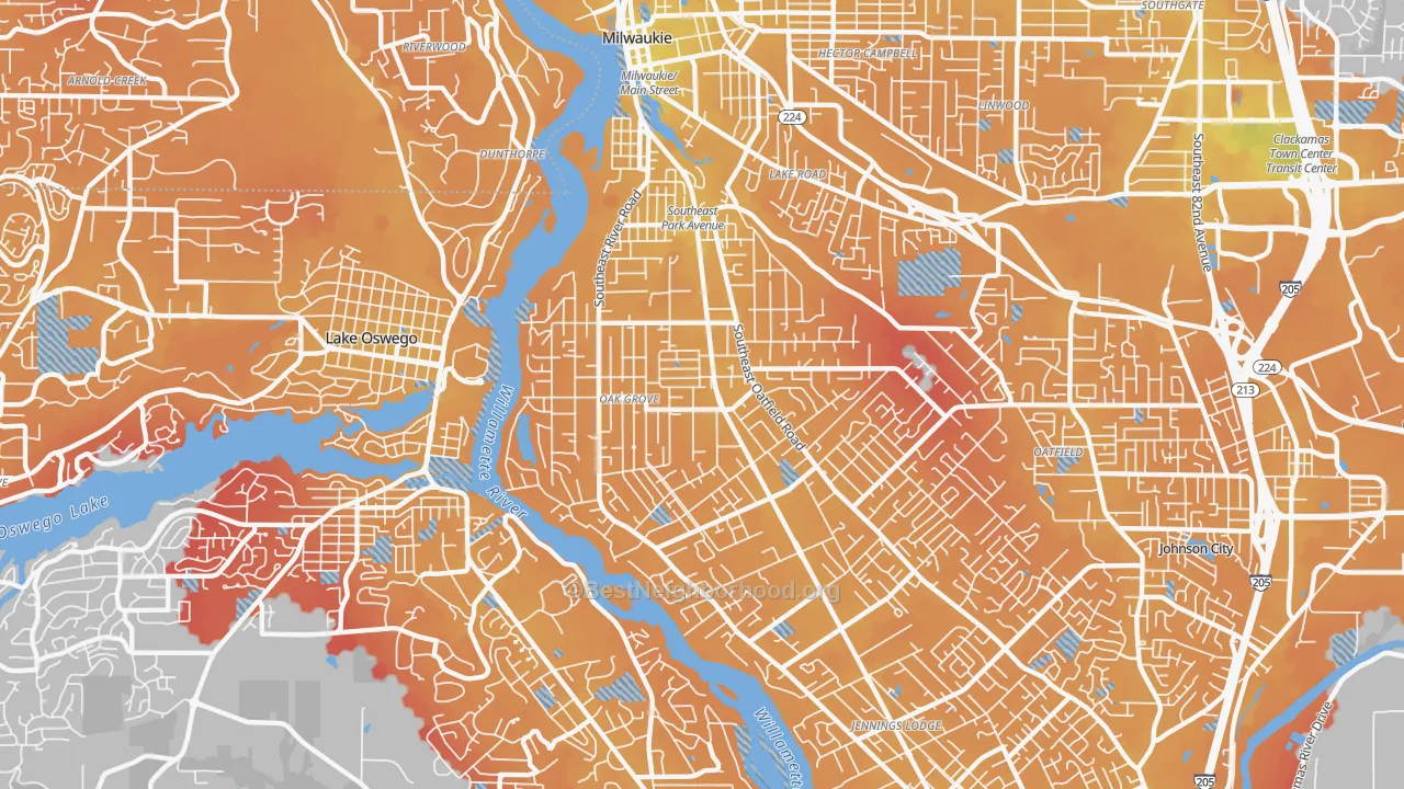 Transit Grade map of Oak Grove, OR