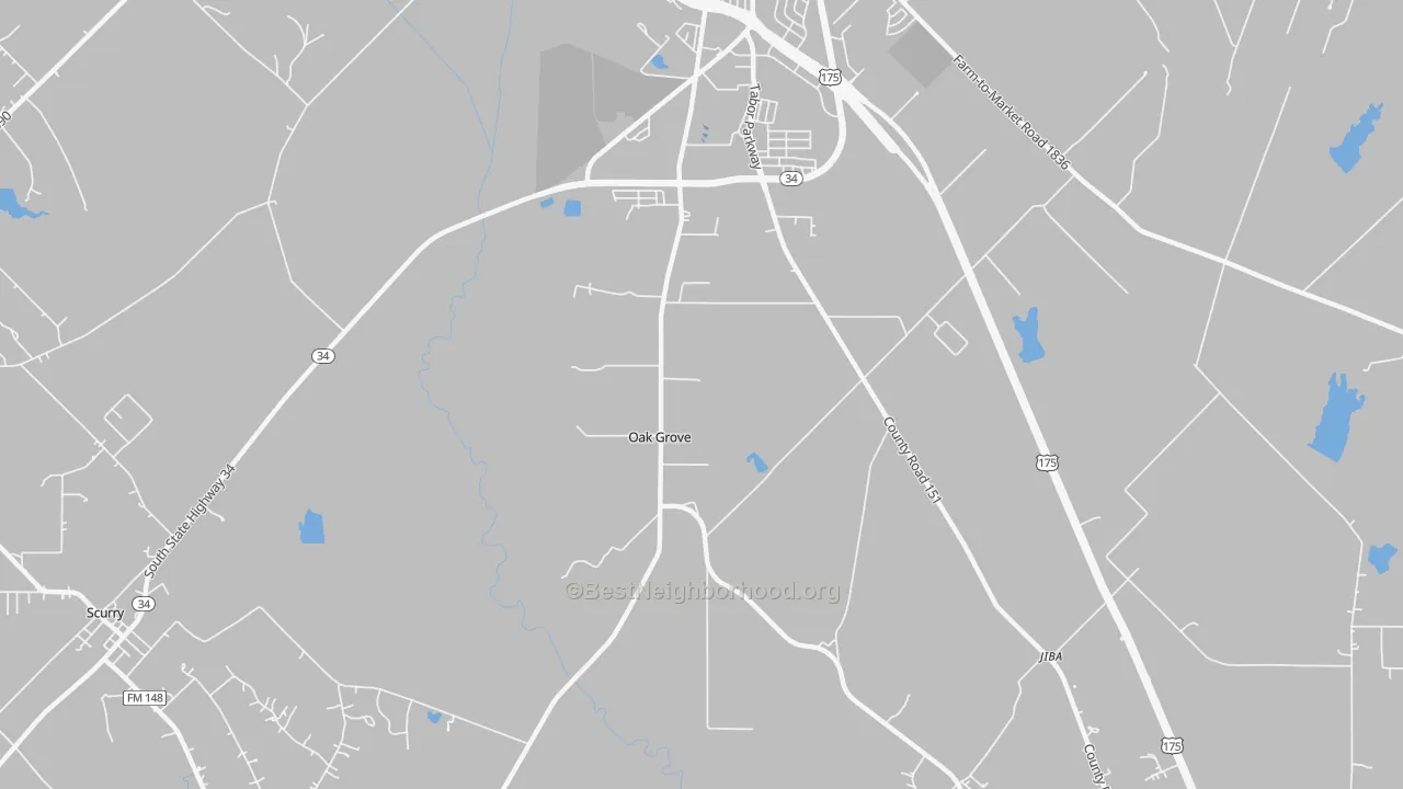 Transit Grade map of Oak Grove, TX