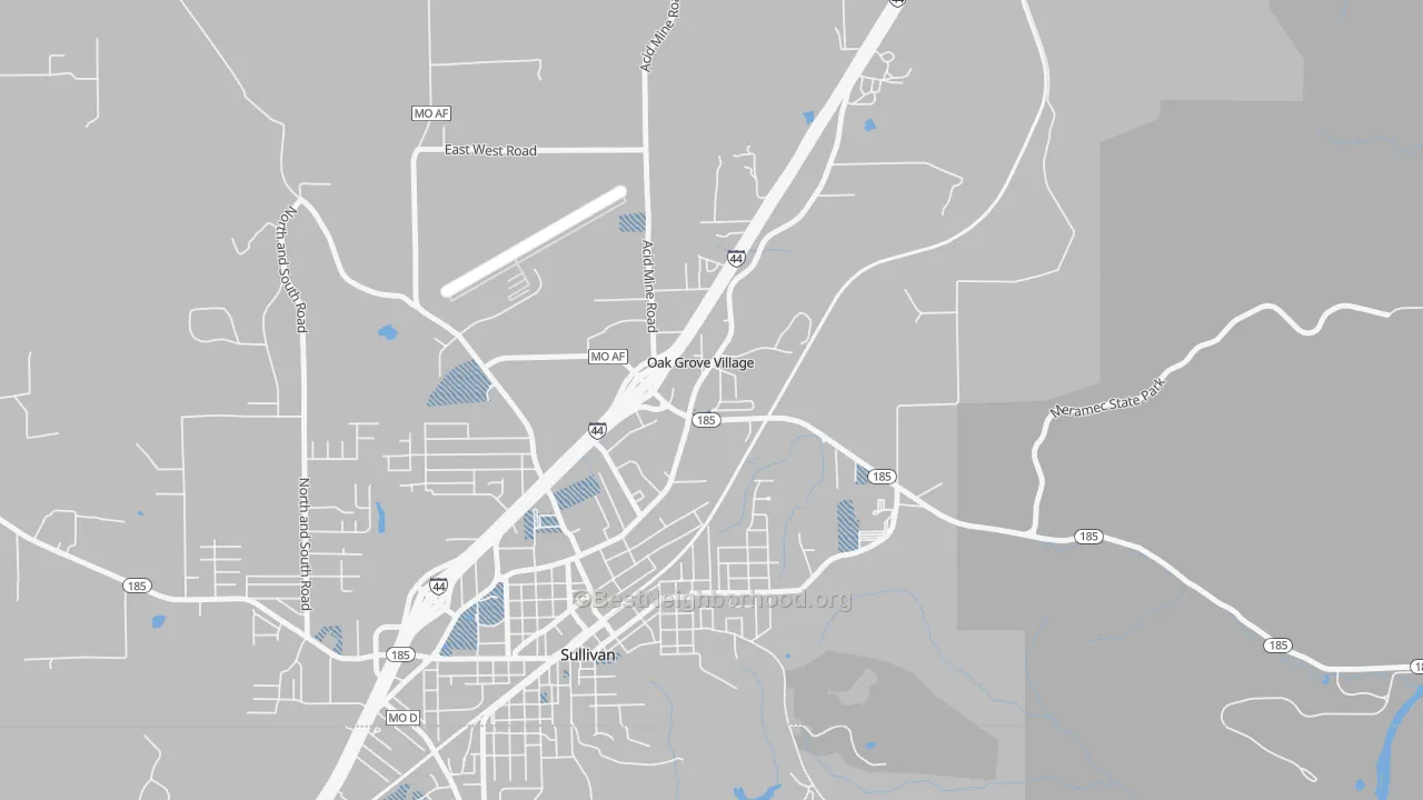 Transit Grade map of Oak Grove Village, MO