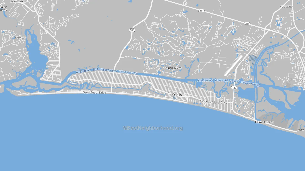 Transit Grade map of Oak Island, NC